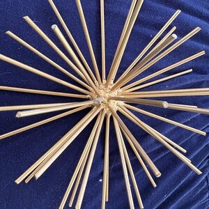 Metal Wall Art Atomic Galaxy Sun Burst Sea Urchin Gold Tone Decor